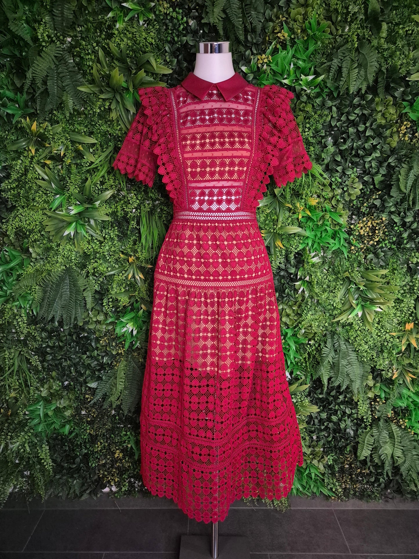 Second Hand Damen Self-Portrait Kleid Midikleid S UK8 - Fashand