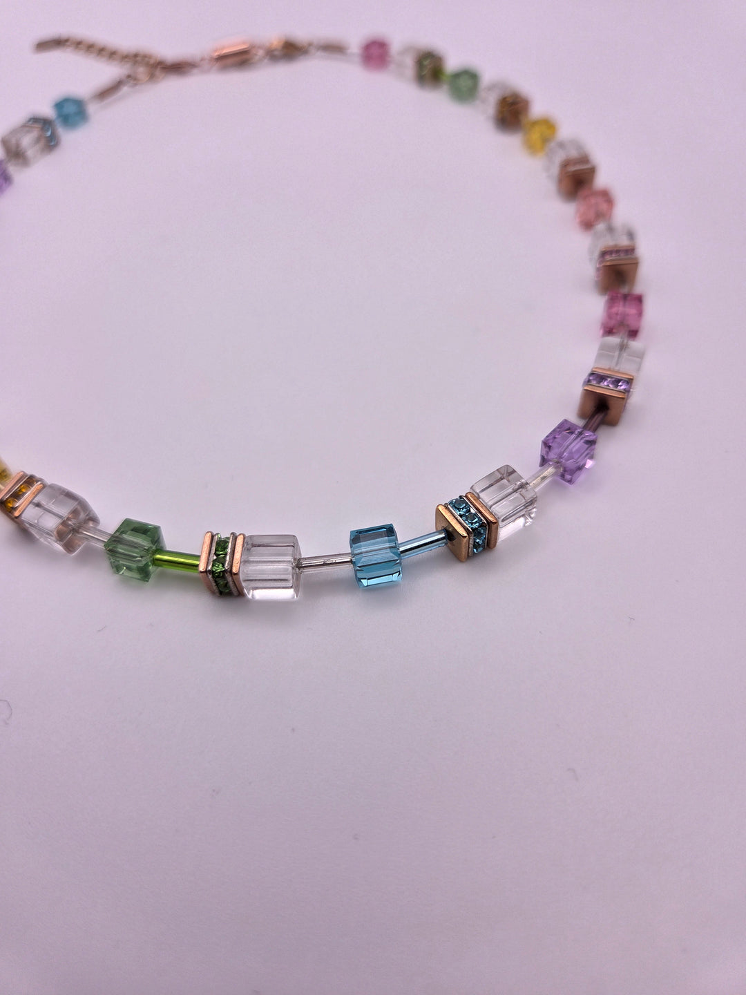 Coeur de Lion Schmuck Kette Geo Cube bunt