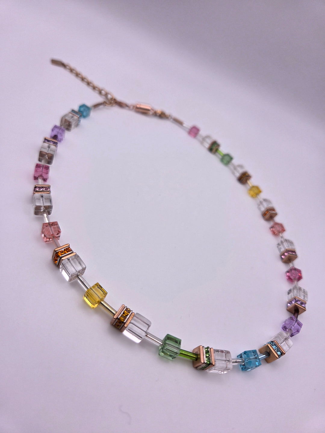 Coeur de Lion Schmuck Kette Geo Cube bunt