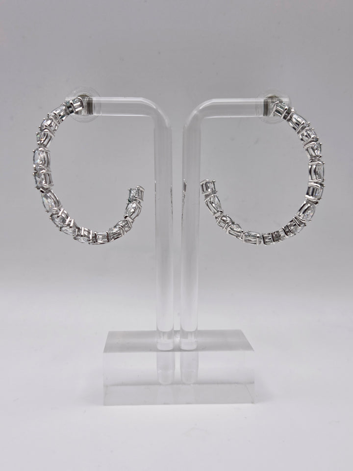 Swarovski Ohrringe Creolen Kristalle silber