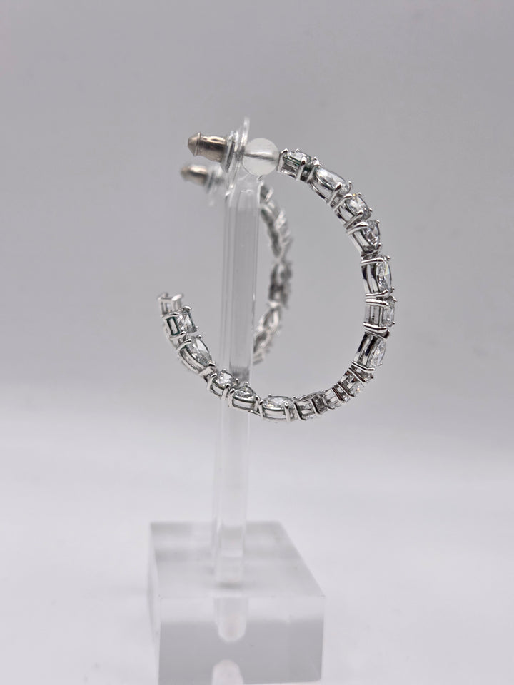 Swarovski Ohrringe Creolen Kristalle silber