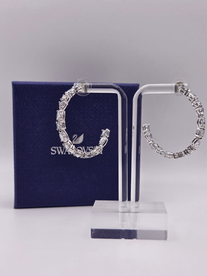 Swarovski Ohrringe Creolen Kristalle silber