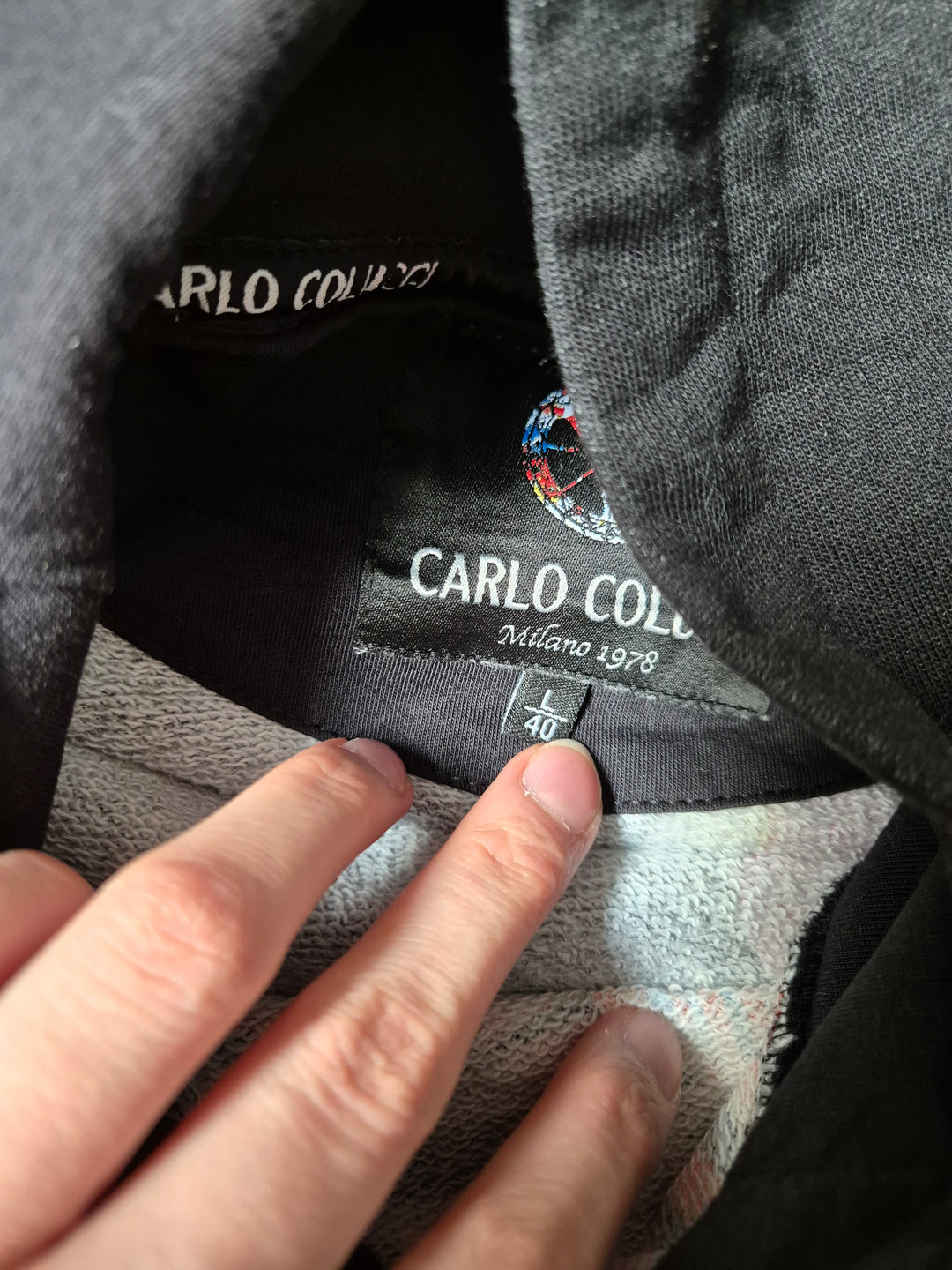 Carlo Colucci Hoodie Kapuzenpulli L Etikett